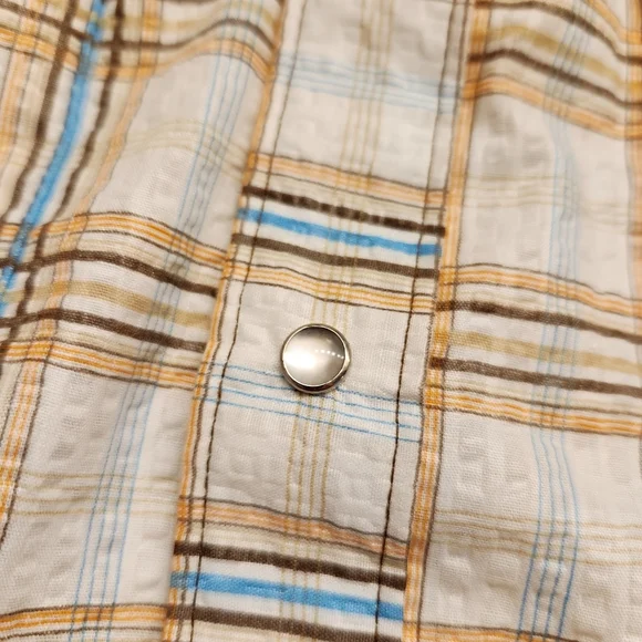 Vintage Rockmount Ranch Wear Western Style Pearl Snap Plaid Shirt Boys Size 16